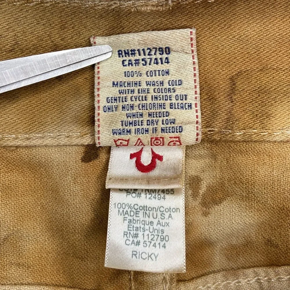 true religion men ricky shorts size 30 brown Bermuda tie dye cut off